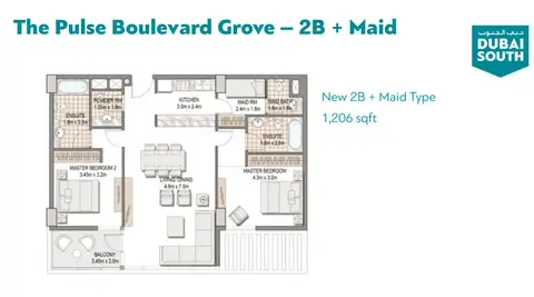Floor plan, 2 Bed
