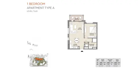 Floor plan, 1 Bed