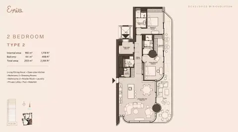 Floor plan, 2 Bed