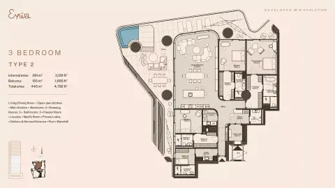 Floor plan, 3 Bed