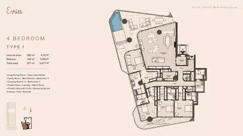 Floor plan, 4 Bed