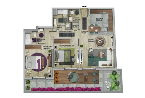 Floor plan, 2 Bed