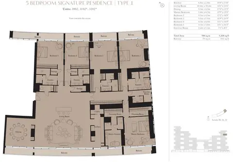 Floor plan, 5 Bed