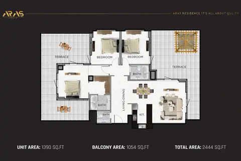 Floor plan, 3 Bed