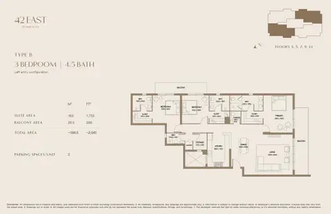 Floor plan, 3 Bed