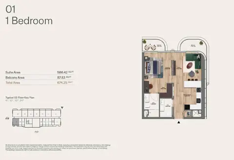 Floor plan, 1 Bed