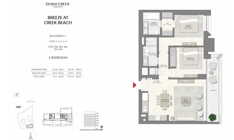 Floor plan, 2 Bed