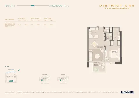 Floor plan, 1 Bed