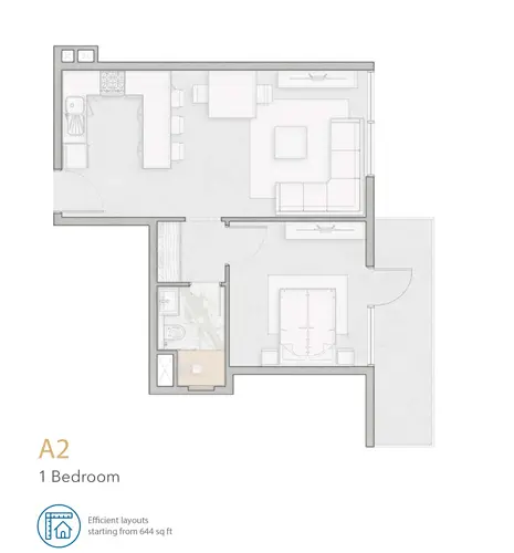 Floor plan, 1 Bed