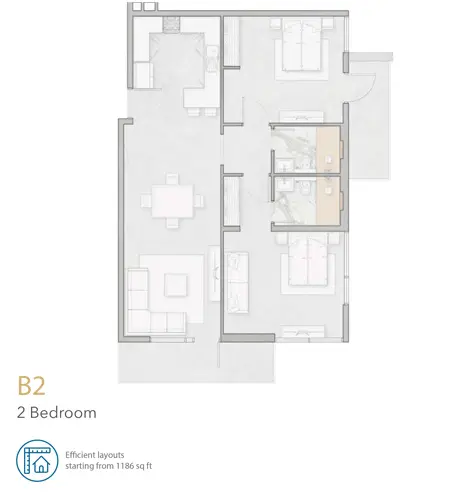 Floor plan, 2 Bed