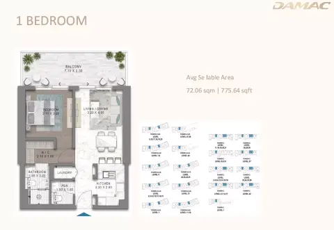Floor plan, 1 Bed