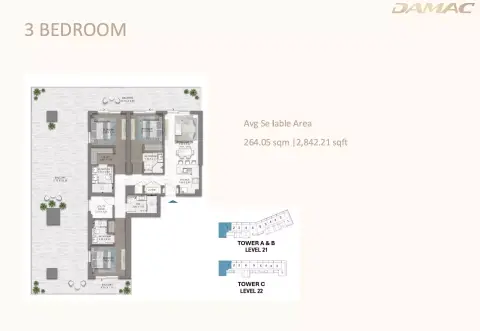 Floor plan, 3 Bed