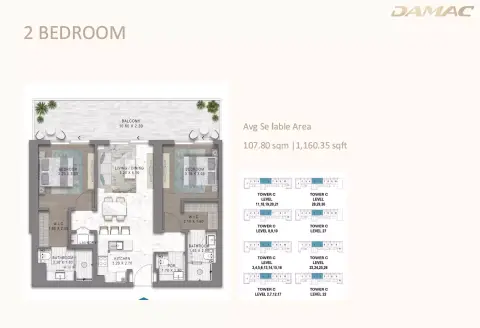 Floor plan, 2 Bed