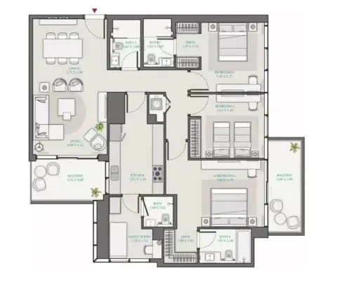 Floor plan, 3 Bed