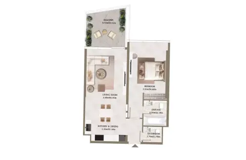 Floor plan, 1 Bed
