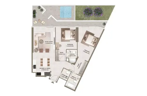 Floor plan, 2 Bed