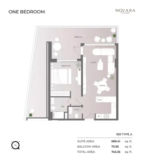 Floor plan, 1 Bed