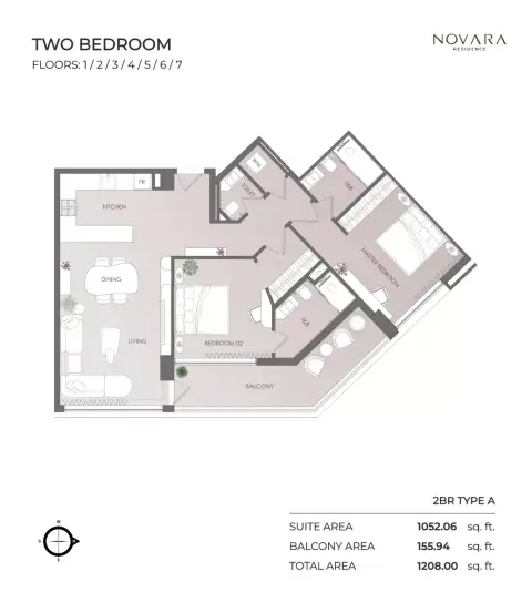 Floor plan, 2 Bed