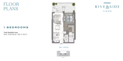 Floor plan, 1 Bed