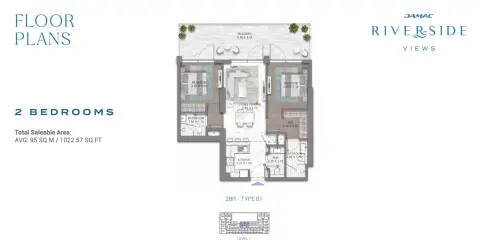 Floor plan, 2 Bed