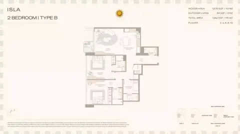 Floor plan, 2 Bed