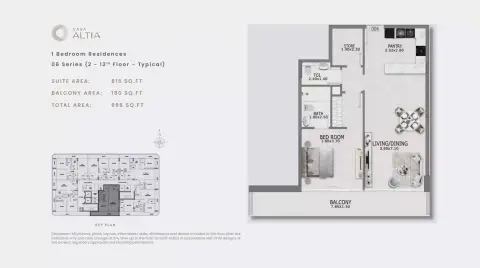 Floor plan, 1 Bed