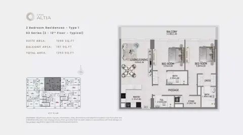 Floor plan, 2 Bed