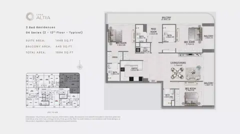 Floor plan, 3 Bed