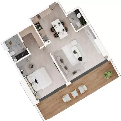 Floor plan, 1 Bed