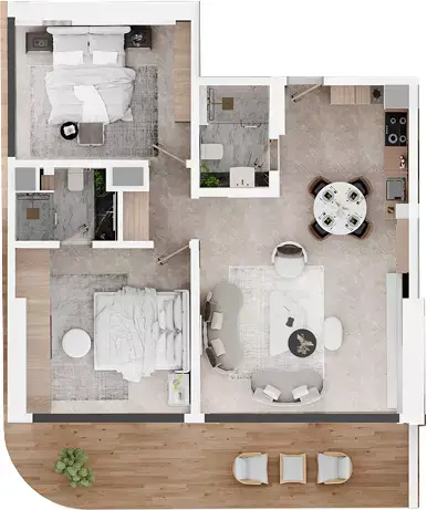 Floor plan, 2 Bed