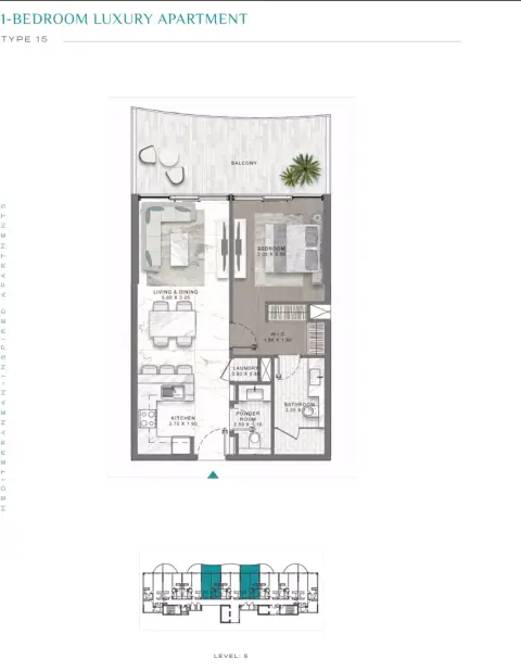 Floor plan, 1 Bed