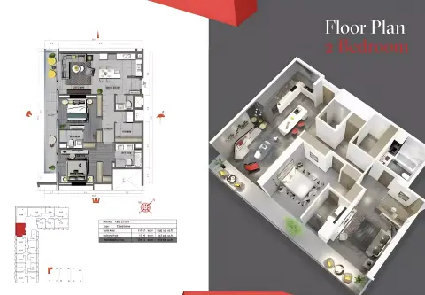 Tonino Lamborghini Phase 2 floor plan, 2 Bed, 1,303 sq ft