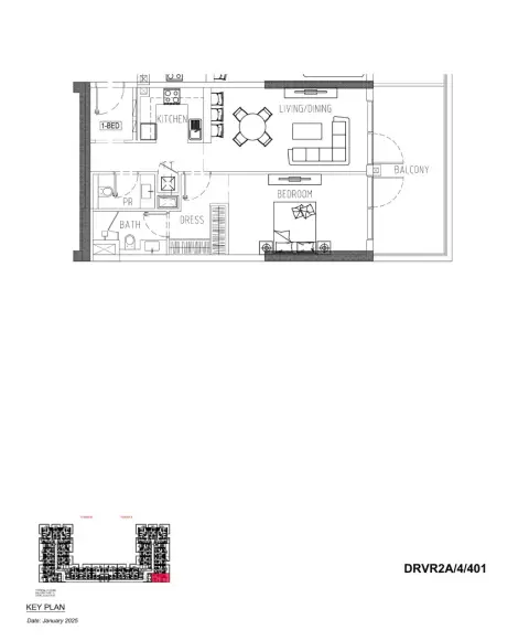 Floor plan, 1 Bed