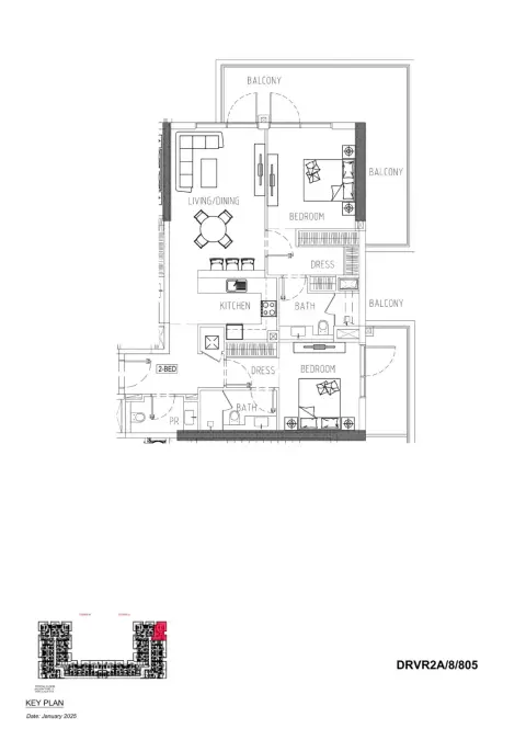 Floor plan, 2 Bed