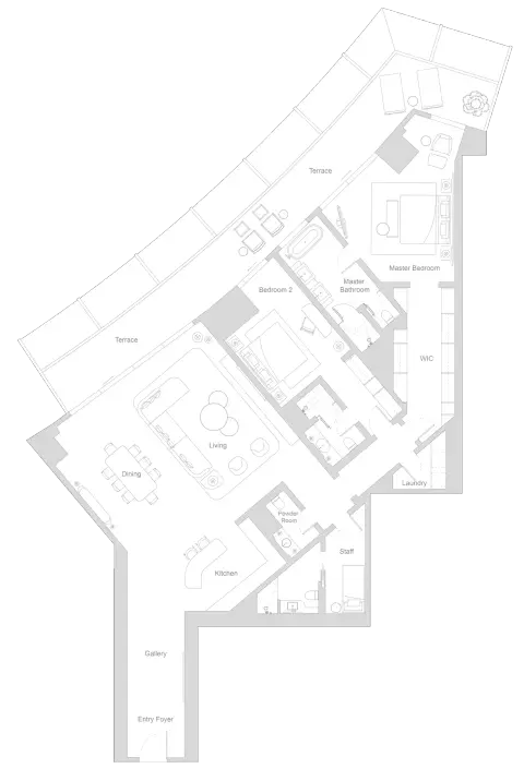 Floor plan, 2 Bed