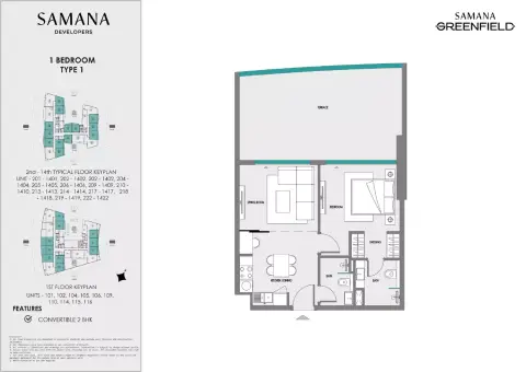 Floor plan, 1 Bed