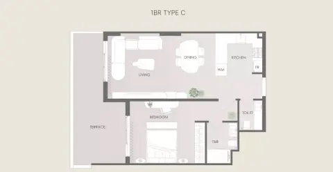 Floor plan, 1 Bed