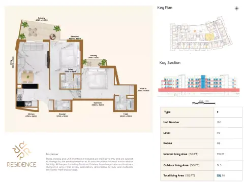 Floor plan, 2 Bed