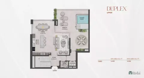 Floor plan, 3 Bed