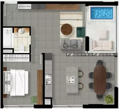 Floor plan, 1 Bed