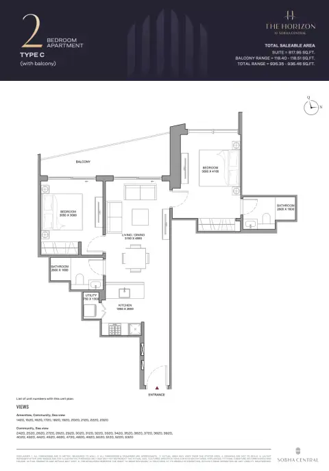 Floor plan, 2 Bed