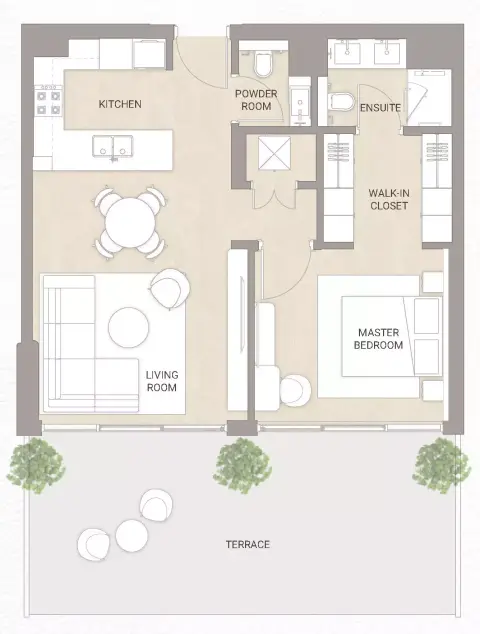 Floor plan, 1 Bed