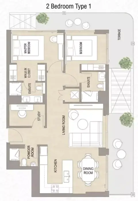 Floor plan, 2 Bed