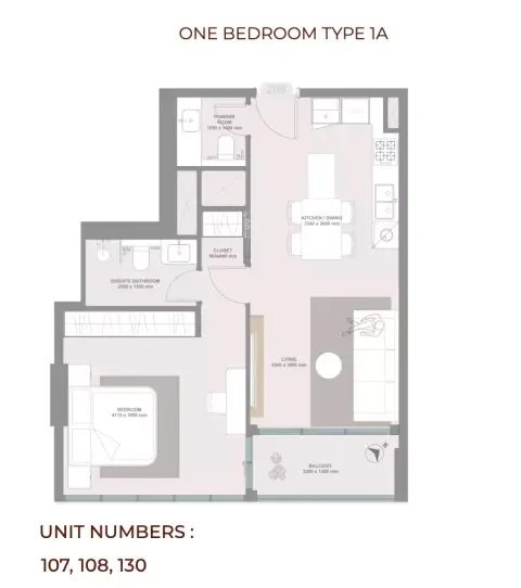 Floor plan, 1 Bed