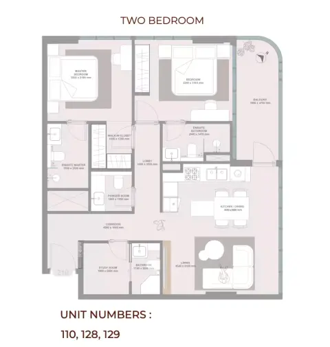 Floor plan, 2 Bed