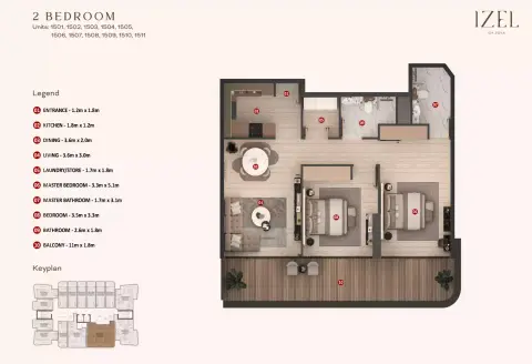 Floor plan, 2 Bed