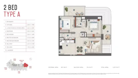 Floor plan, 2 Bed