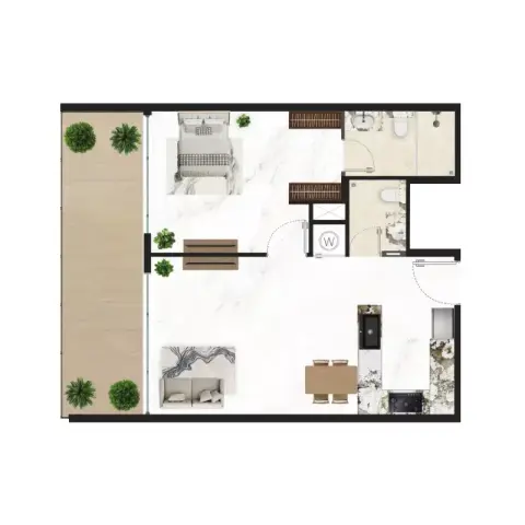 Floor plan, 1 Bed