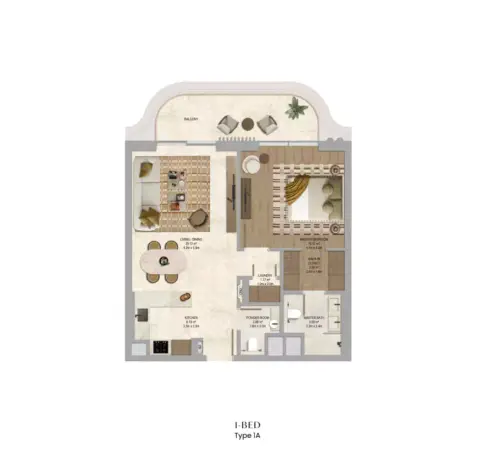Floor plan, 1 Bed