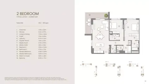 Floor plan, 2 Bed
